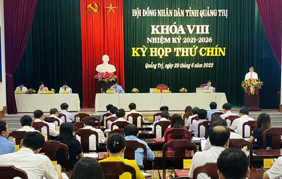 Kỳ họp thứ 9, HĐND tỉnh Quảng Trị khóa VIII, nhiệm kỳ 2021 -2026. Ảnh: Hưng Thơ.