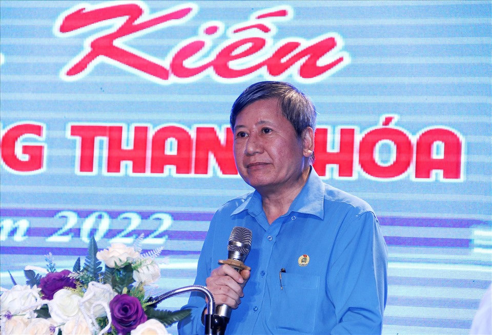 Phó Chủ tịch thường trực Tổng LĐLĐ Việt Nam Trần Thanh Hải phát biểu tại chương trình. Ảnh: Q.D