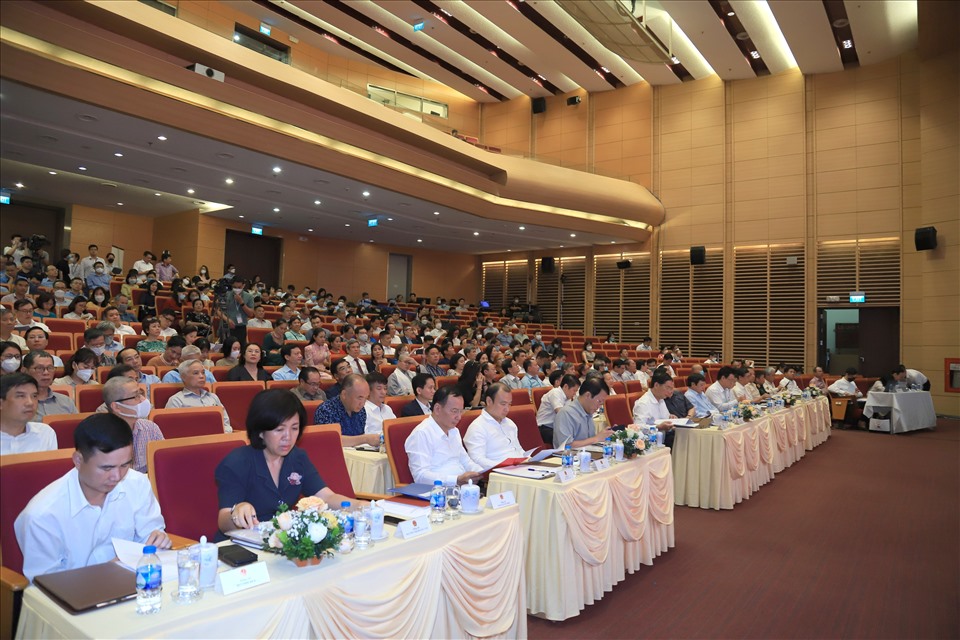 Hội nghị quán triệt và triển khai Kết luận 12 và Nghị quyết 169 về công tác đối với người Việt Nam ở nước ngoài chiều 29.6. Ảnh: Thành Nam