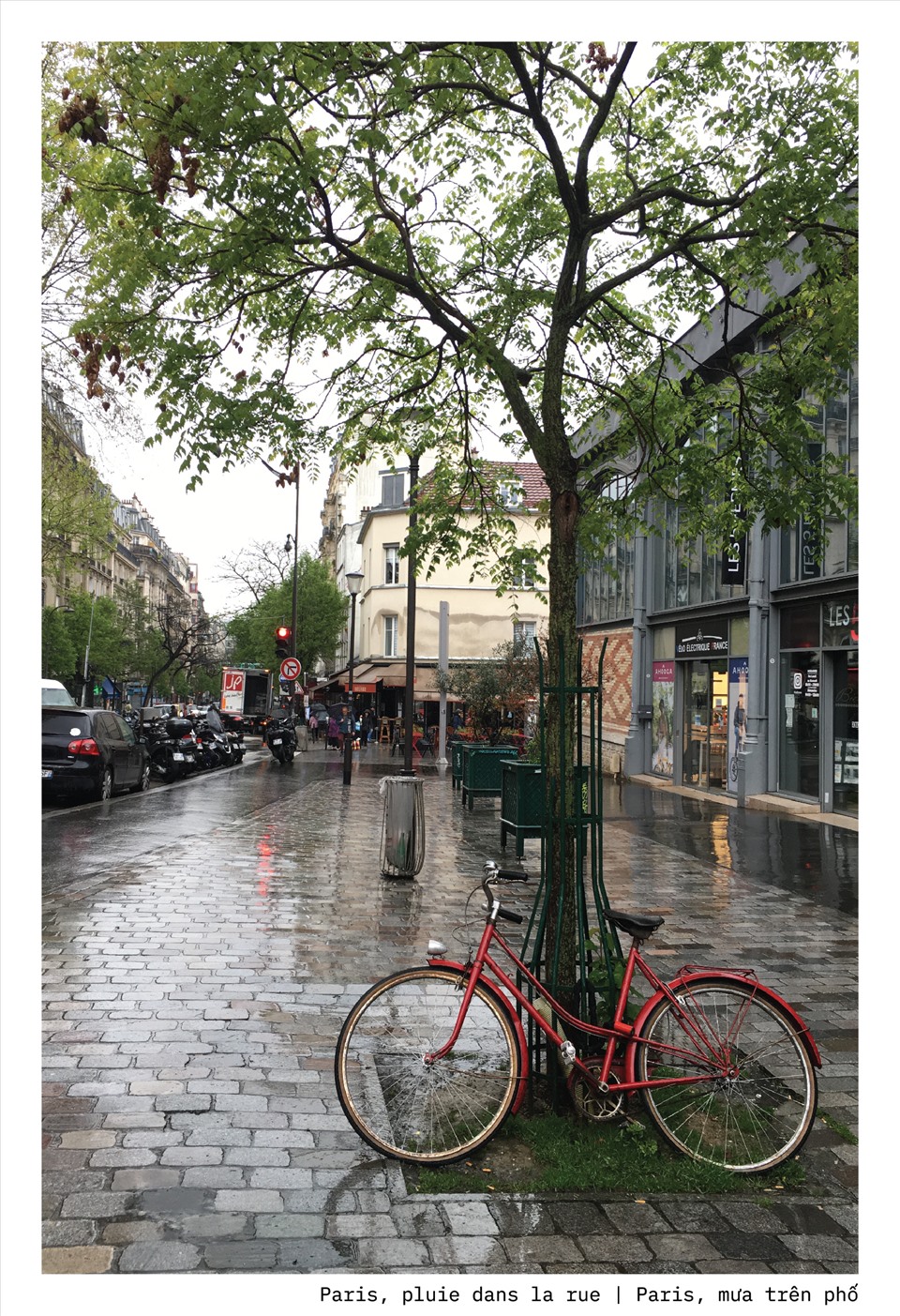 Tác phẩm “Paris, mưa trên phố” của MYAN.