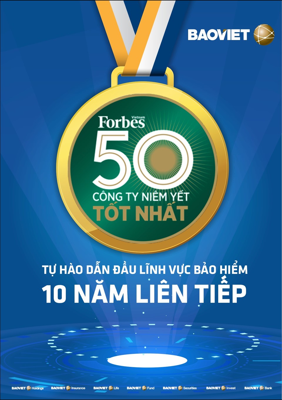 Bảo Việt - 10 năm liên tiếp trong “Danh sách 50 công ty niêm yết tốt nhất”.