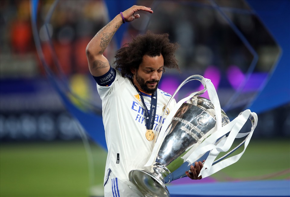 Marcelo rời Real Madrid với tư cách cầu thủ có nhiều danh hiệu nhất lịch sử đội bóng. Ảnh: UEFA