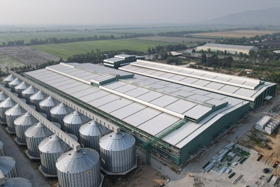 Tân Long đầu tư Nhà máy gạo Hạnh phúc với quy mô lớn nhất Châu Á, công suất chứa 240.000 tấn/vụ. Ảnh: T.Long