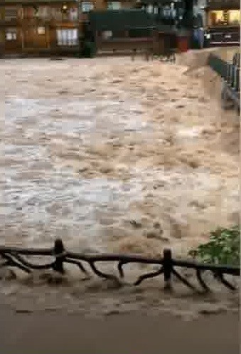 Some pictures of floods at Fenghuang Ancient Town in China.  Newsflare screenshots