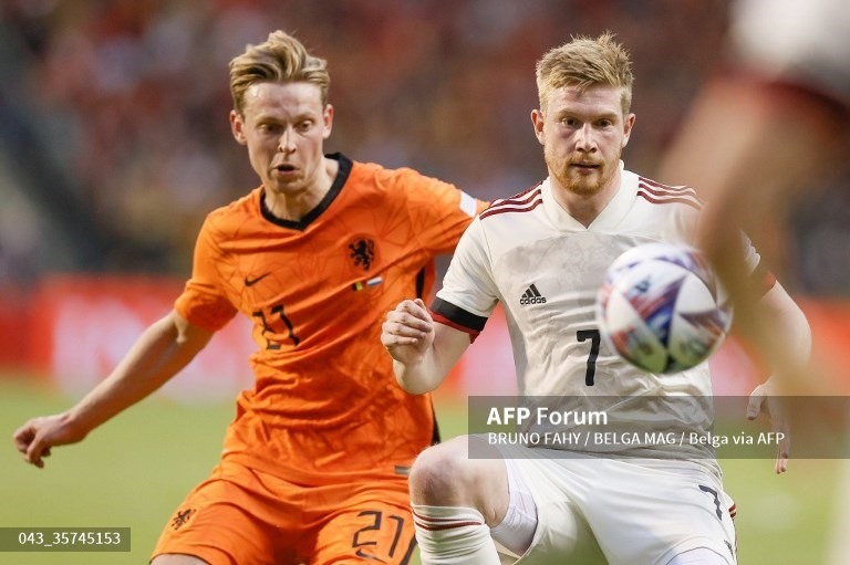 De Jong có màn trình diễn ấn trong trận đấu với tuyển Bỉ.  Ảnh: AFP