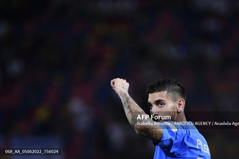 Lorenzo Pellegrini mở tỉ số trân đấu. Ảnh: AFP