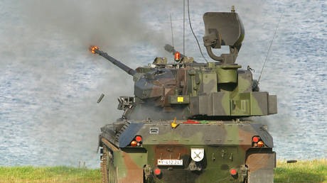 Xe tăng có trang bị pháo phòng không Gepard mà Đức sẽ cấp cho Ukraina. Ảnh: AFP