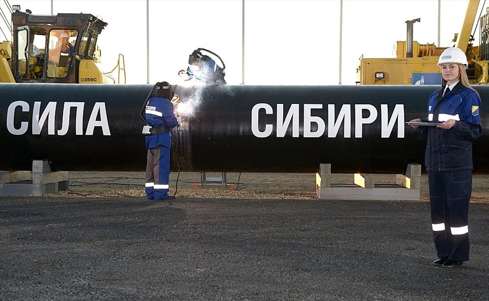 Nga cung cấp khí đốt cho Trung Quốc qua đường ống Power of Siberia. Ảnh chụp màn hình