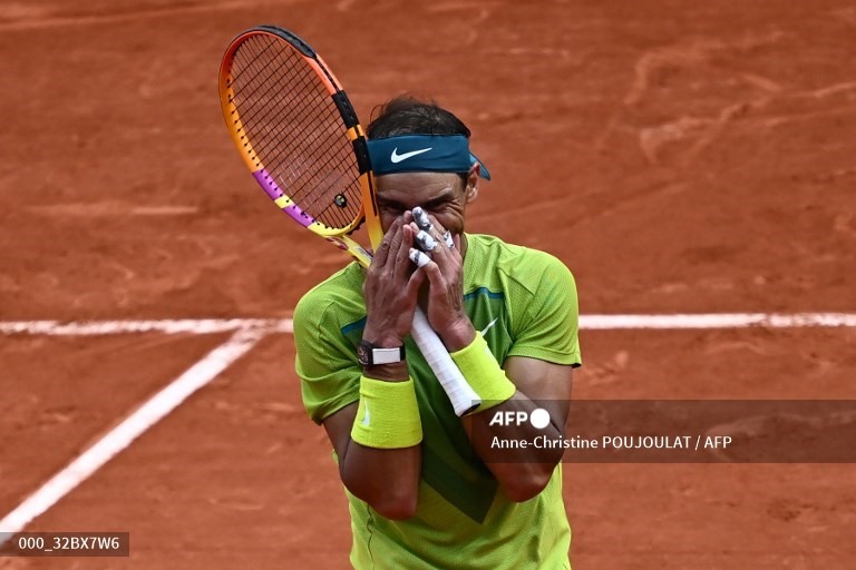 Rafael Nadal và những khoảnh khắc chiến thắng. Ảnh: AFP