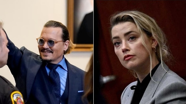 Johnny Depp và Amber Heard tại phiên tòa ở Virginia, Mỹ. Ảnh: BBC