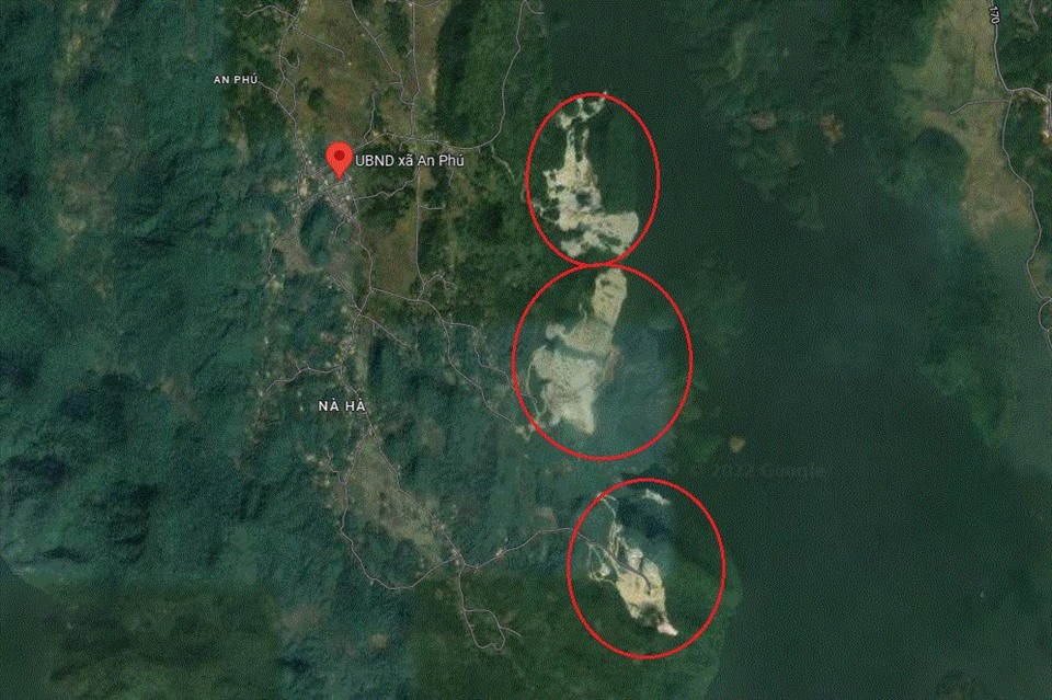 Vị trí của 3 mỏ đá trên địa bàn xã An Phú, huyện Lục Yên.