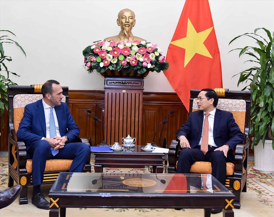 Bộ trưởng Bùi Thanh Sơn khẳng định, Việt Nam coi trọng phát triển quan hệ Đối tác chiến lược với Italia. Ảnh: Bộ Ngoại giao