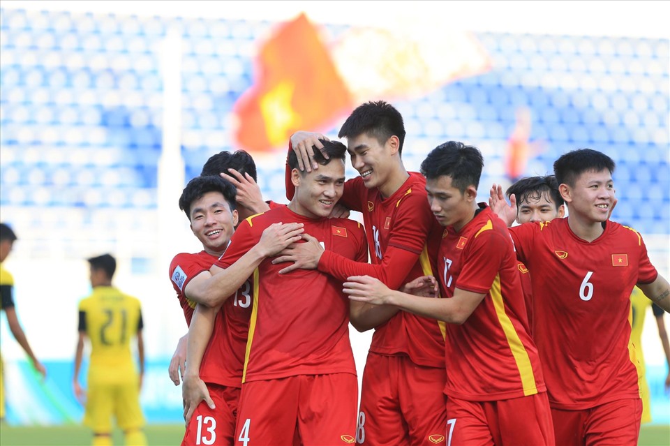 U23 Việt Nam gia tăng cách biệt. Ảnh: Trung Thu