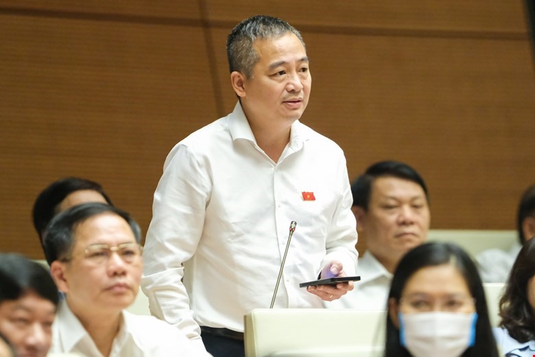 Đại biểu Nguyễn Lân Hiếu - Đoàn ĐBQH tỉnh Bình Định phát biểu tranh luận.