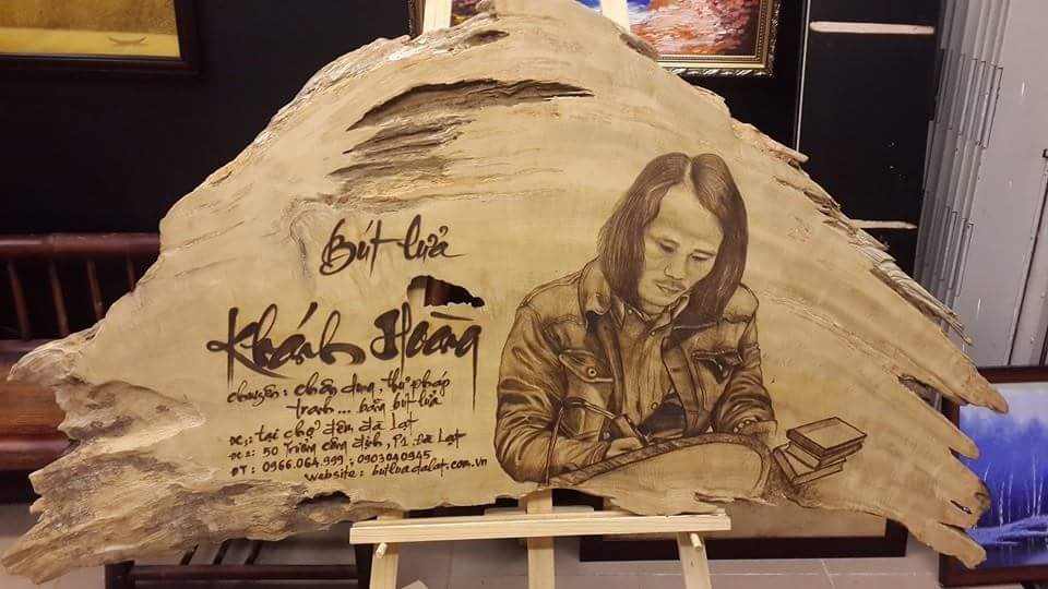 Tác phẩm tranh bút lửa của anh Nguyễn Khánh Hoàng  được đưa vào tài liệu giáo dục tỉnh tỉnh Lâm Đồng.