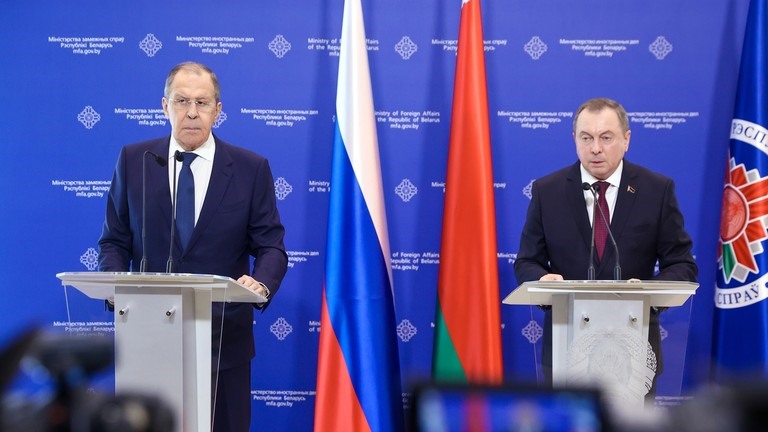 Ngoại trưởng Nga Sergei Lavrov và Ngoại trưởng Belarus . Ảnh: Belta/RIA Novosti