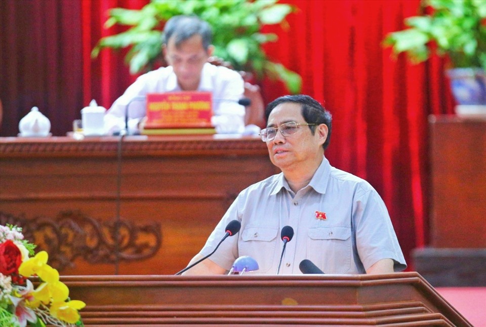 Thủ tướng Phạm Minh Chính tại buổi làm việc với cử tri TP Cần Thơ. Ảnh:  Th.Nh