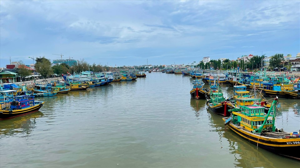 Các tàu cá neo đậu tại cảng Phan Thiết. Ảnh: DT