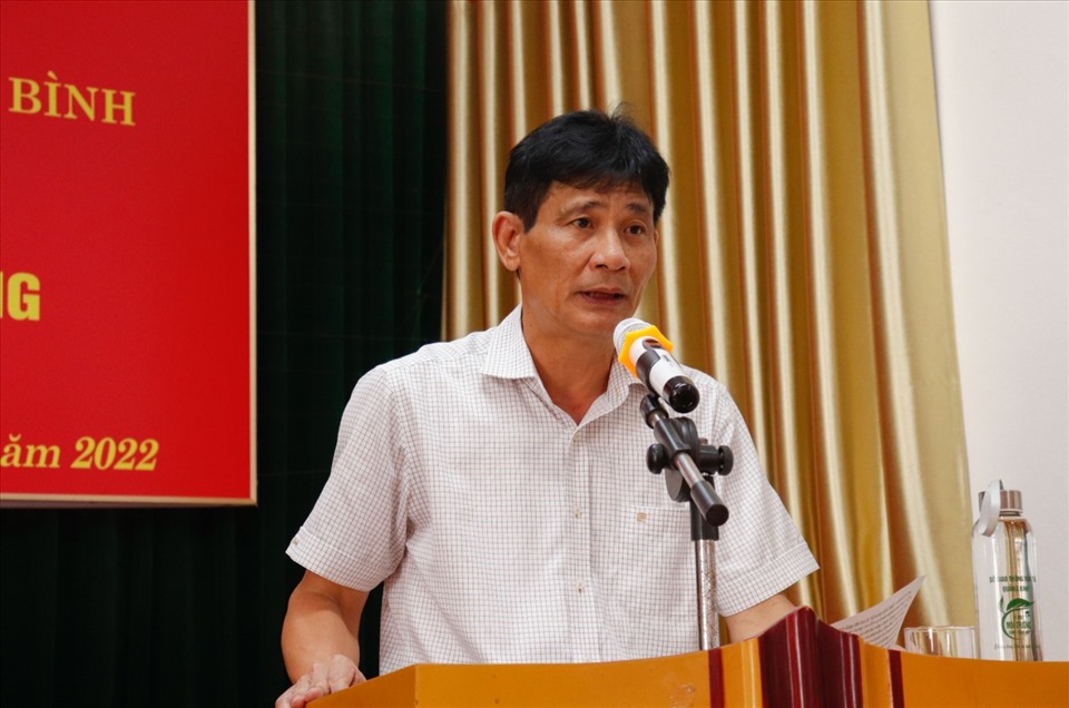 Ông Trần Anh Tuấn - Phó GĐ Sở GTVT; Chủ tịch CĐ Ngành GTVT Quảng Bình phát biểu tại hội nghị. Ảnh: Đức Tuấn