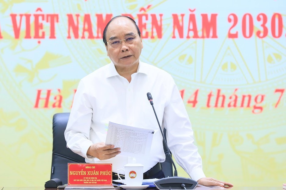 Chủ tịch nước Nguyễn Xuân Phúc phát biểu tại buổi làm việc.