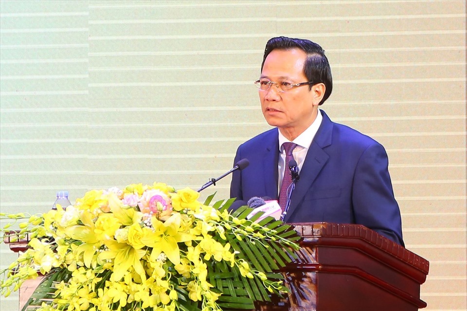 Bộ trưởng Đào Ngọc Dung - Bộ trưởng Bộ LĐTBXH phát biểu tại buổi lễ.  Ảnh: Minh Khuê