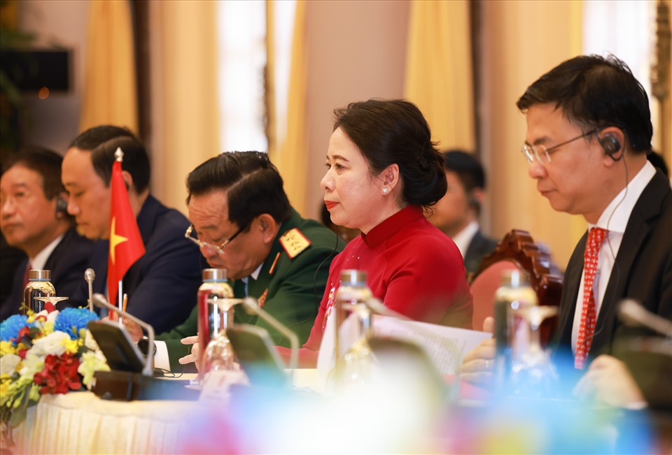 Phó Chủ tịch nước Võ Thị Ánh Xuân phát biểu tại hội đàm. Ảnh: Hải Nguyễn