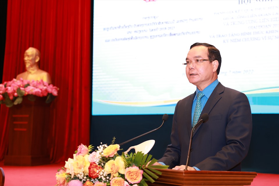 Đồng chí Nguyễn Đình Khang phát biểu tại Hội nghị. Ảnh: Hải Nguyễn