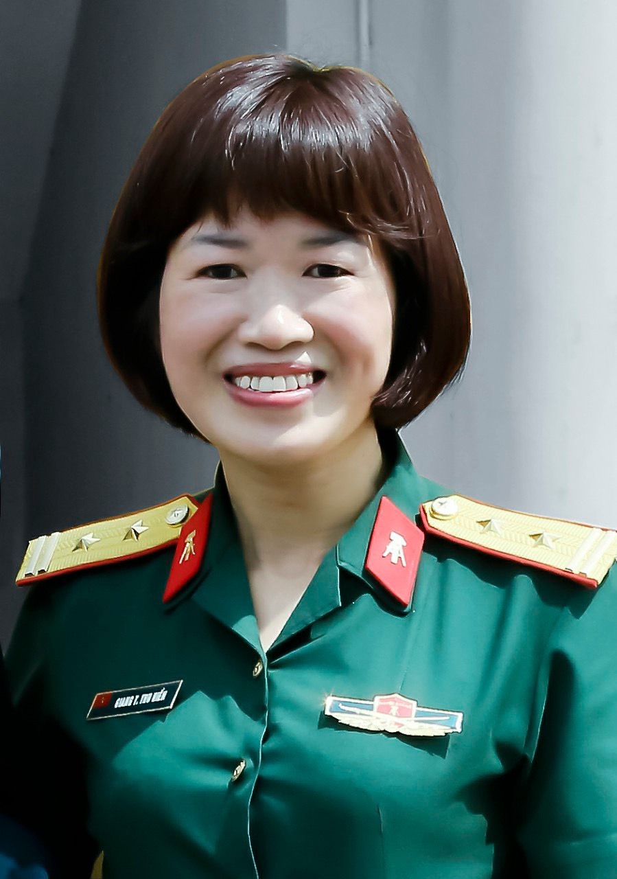 Trung tá Giang Thị Thu Hiền – Chủ tịch CĐCS Nhà máy Z131, Tổng cục Công nghiệp Quốc phòng. Ảnh: NVCC