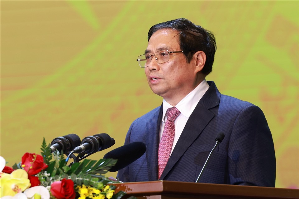 Thủ tướng Chính phủ Phạm Minh Chính phát biểu tại lễ kỷ niệm. Ảnh: Hải Nguyễn