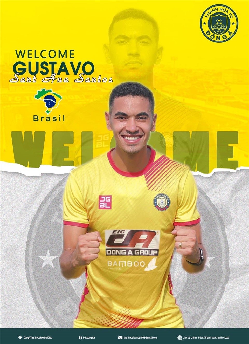 Trung vệ Gustavo gia nhập câu lạc bộ Thanh Hoá. Ảnh: ĐATH