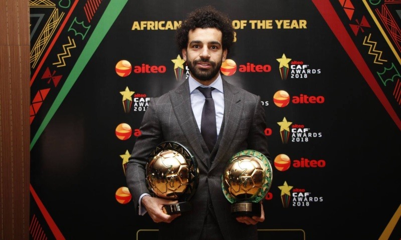 Salah 2 lần được vinh danh vào năm 2017 và 2018. Ảnh: CAF