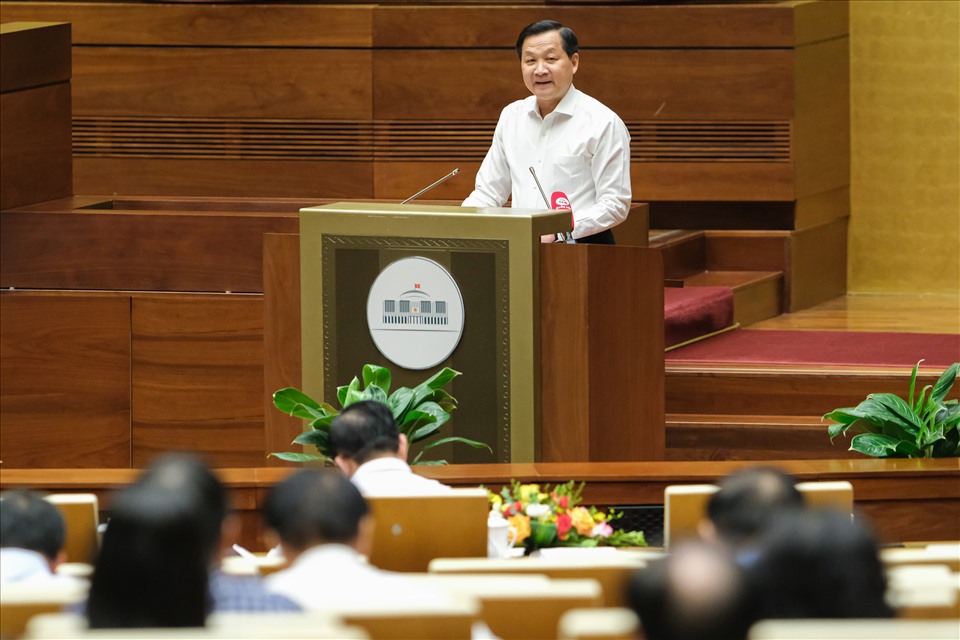 Phó Thủ tướng Lê Minh Khái phát biểu tại Hội nghị. Ảnh: PV