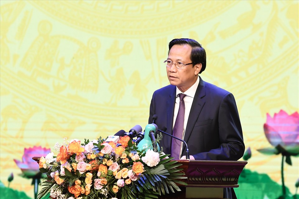 Bộ trưởng Bộ Lao động - Thương binh và Xã hội Đào Ngọc Dung phát biểu. Ảnh Hải Nguyễn