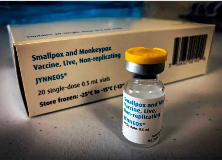 Vacine đậu mùa khỉ Jynneos được tiêm 2 liều, cách nha 4 tuần. Ảnh chụp màn hình