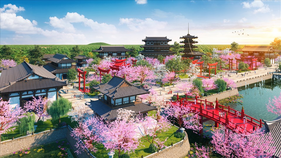 Phối cảnh dự án Công viên bốn mùa thuộc Quần thể nghỉ dưỡng khoáng nóng Sun Beauty Onsen.