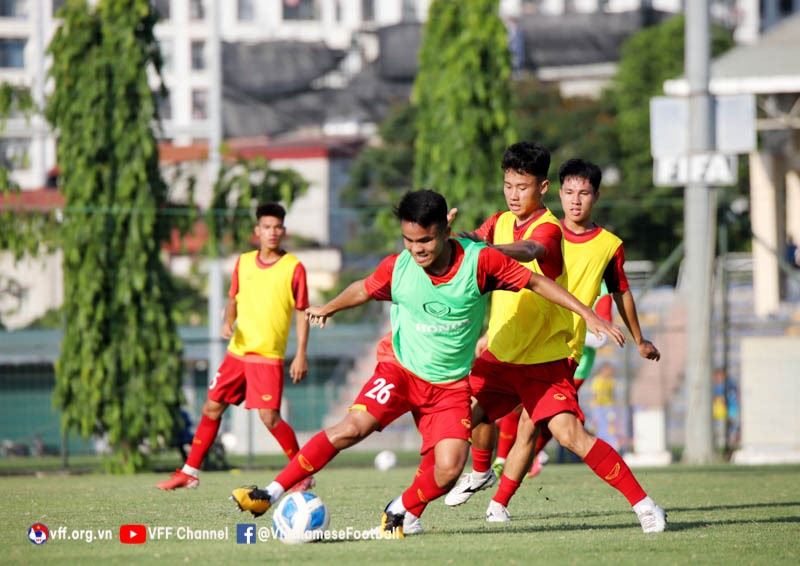 U20 Việt Nam tích cực tập luyện hướng đến vòng loại U20 Châu Á 2022. Ảnh: VFF