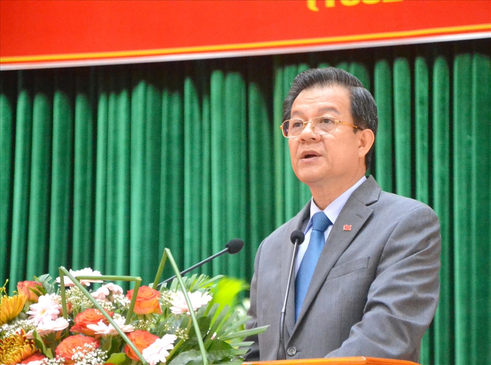 TS Lê Hồng Quang, Bí thư Tỉnh ủy An Giang phát biểu tại hội thảo. Ảnh: LT