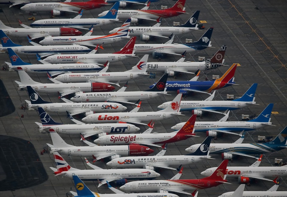 Hàng chục máy bay Boeing 737 MAX “đắp chiếu” ở bang Washington, Mỹ, ngày 17.11.2020. Ảnh: Reuters