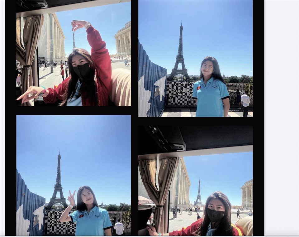 Ngày 2.7 (theo giờ địa phương), đội tuyển nữ Việt Nam đã có chuyến viếng thăm thành phố Paris và check-in cùng tháp Eiffel. Đây là quãng thời gian trống trong lúc đoàn quân áo đỏ chờ lên máy bay sang Manila tham dự AFF Cup nữ 2022.
