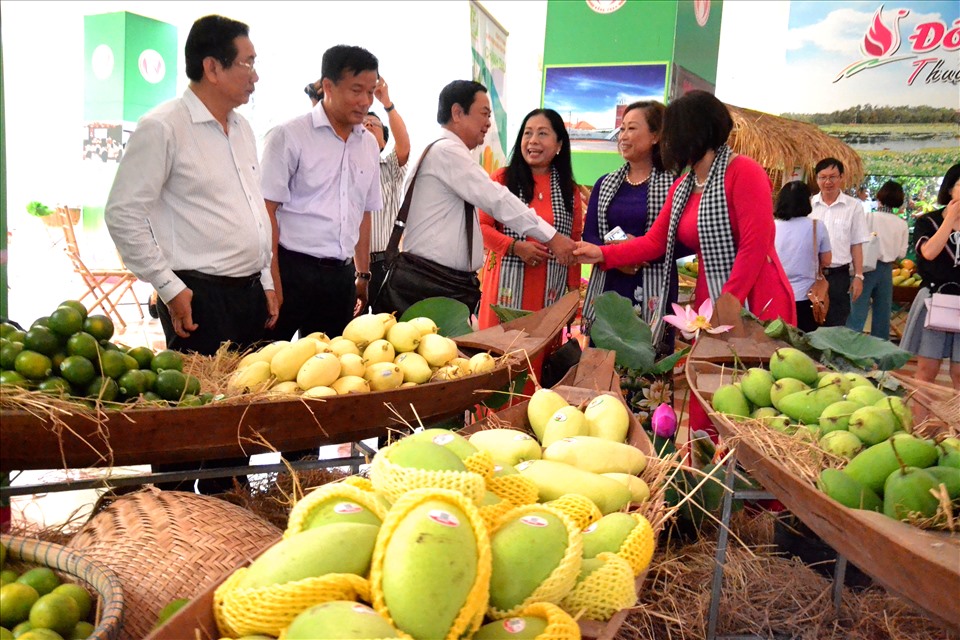 Đồng Tháp kỳ vọng lễ hội xoài sẽ mở ra cơ hội đưa trái xoài quê hương ra biển lớn. Ảnh: LT