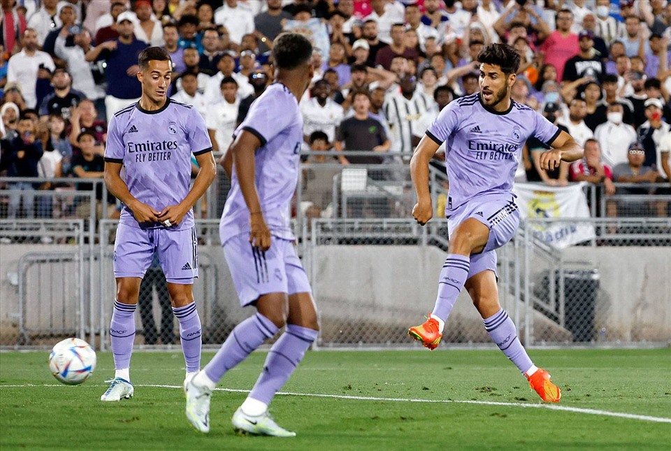 Marco Asensio ghi bàn ấn định tỉ số 2-0 cho đội bóng Hoàng gia. Ảnh: Real Madrid CF