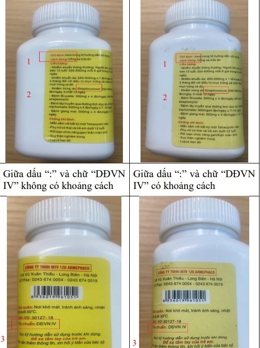 Hình ảnh phân biệt thuốc thật thuốc giả mà Cục Quản lý Dược vừa cảnh báo. Ảnh: Cục QLD