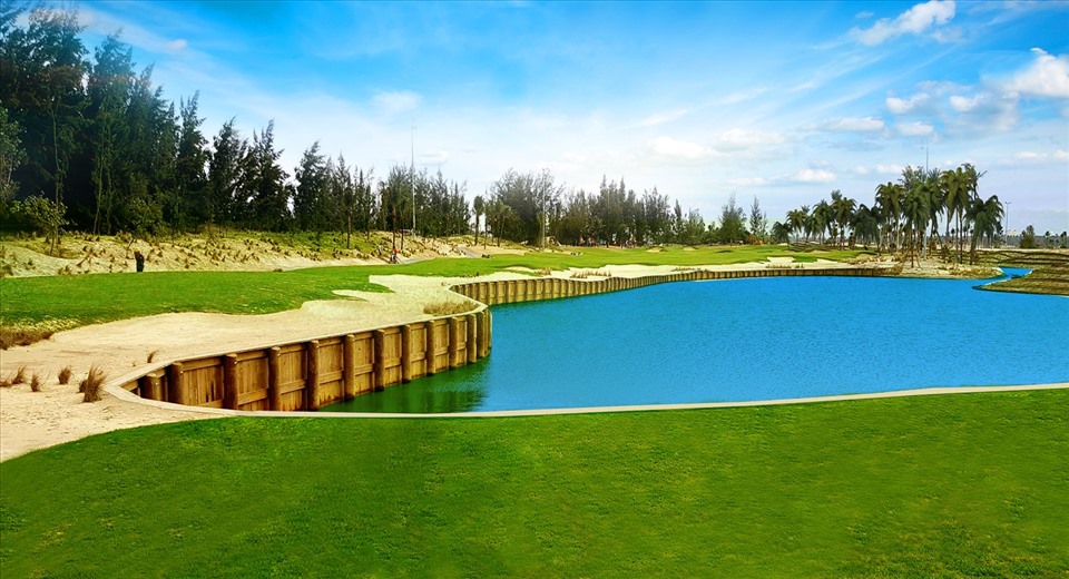 Hố gôn #1, Par 4, Nicklaus Course, BRG Đà Nẵng Golf Resort