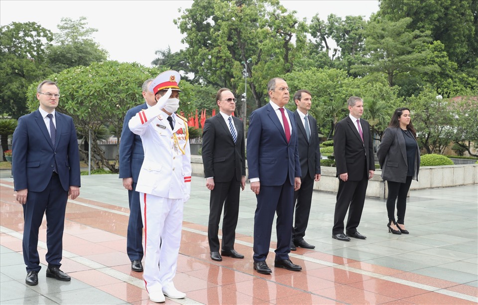 Trong khuôn khổ chuyến thăm Việt Nam, trong ngày 6.7, Bộ trưởng Sergei Lavrov sẽ hội kiến các lãnh đạo cao cấp của Đảng, Nhà nước ta; tham dự hội đàm giữa Bộ trưởng Ngoại giao Việt Nam - Nga. Ảnh: Hải Nguyễn