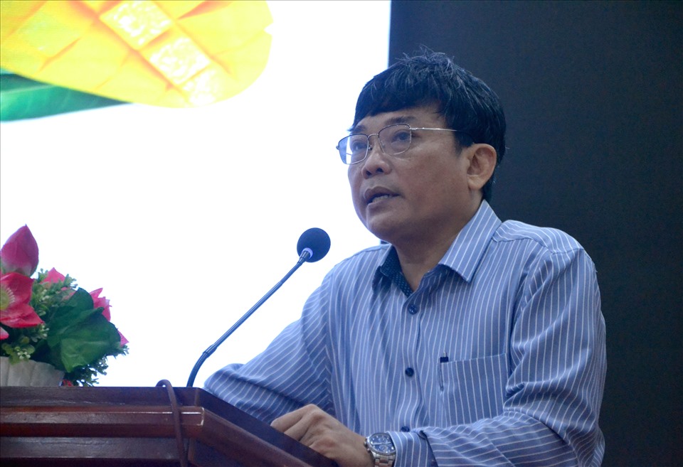 TS Lê Quốc Điền, Phó Giám đốc Sở NNPTNT tỉnh Đồng Tháp phát biểu tại hội thảo. Ảnh: LT