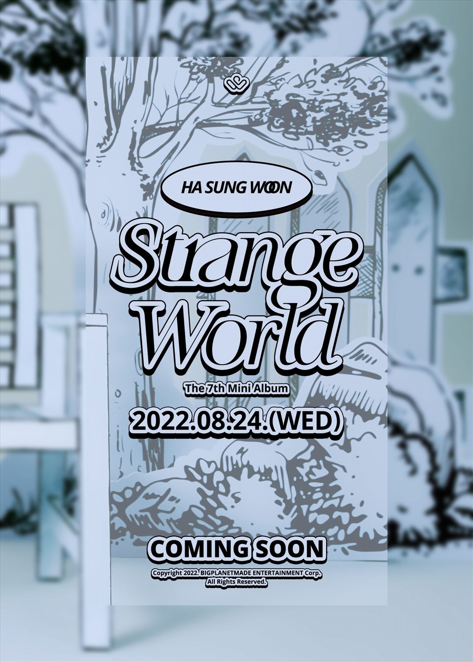Teaser cho mini album “Strange World” của nam idol Kpop Ha Sung Woo. Ảnh: SOOMPI
