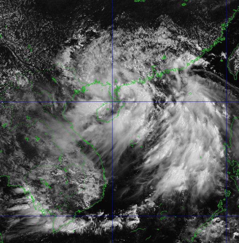 Vị trí tâm bão Mulan lúc 10h ngày 10.8: Khoảng 19.9 độ vĩ bắc, 110.9 độ kinh đông. Ảnh: Trung tâm Khí tượng Thuỷ văn quốc gia