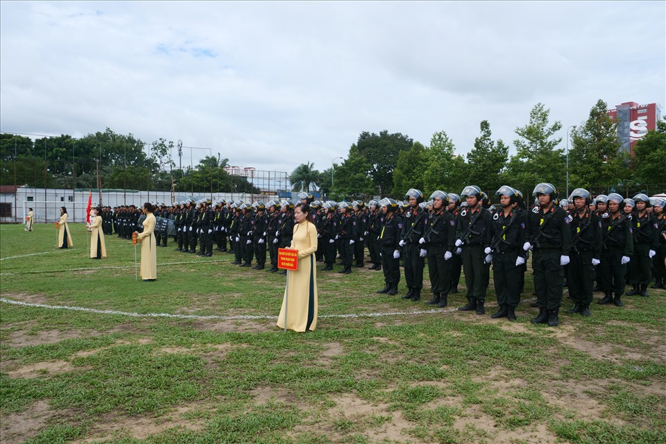 Sáng nay 10.8, Công an TPHCM long trọng tổ chức Lễ ra mắt Trung đoàn Cảnh sát cơ động dự bị chiến đấu thuộc Công an TPHCM.