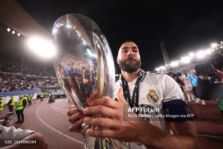 Các cầu thủ Real Madrid ăn mừng sau trận đấu. Ảnh: AFP