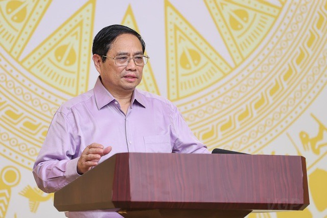 Thủ tướng Chính phủ Phạm Minh Chính phát biểu tại hội nghị. Ảnh: Nhật Bắc